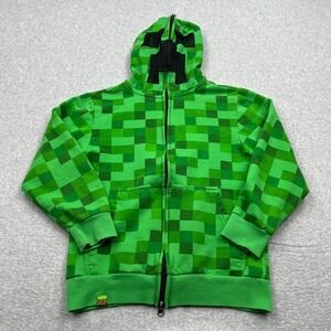 Mad Engine Hoodie Boys Medium Youth Green Creeper Minecraft Costume Sweatshirt